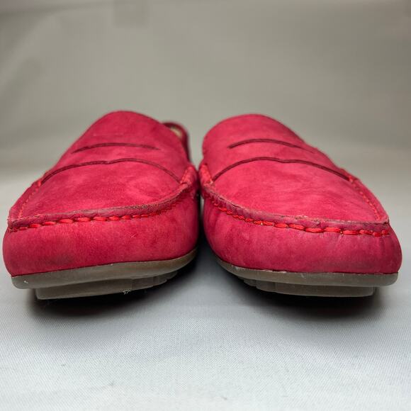 Marc Joseph Leather Driving Loafers Women's 8 Red Slip On Flats Comfort Shoes - Picture 3 of 11
